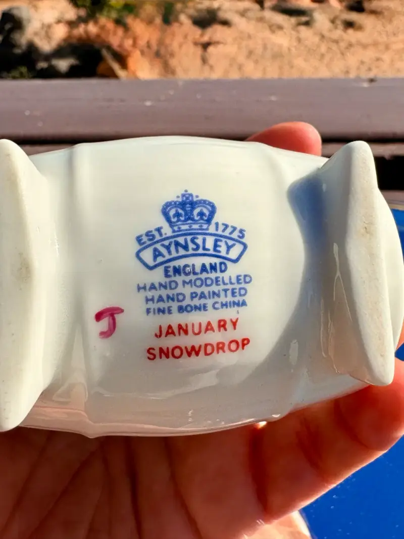Florero de porcelana Aynsley  pintadas a mano - 3