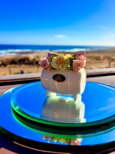 Florero de porcelana Aynsley  pintadas a mano - miniatura 4