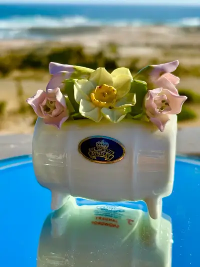 Florero de porcelana Aynsley  pintadas a mano - miniatura 5