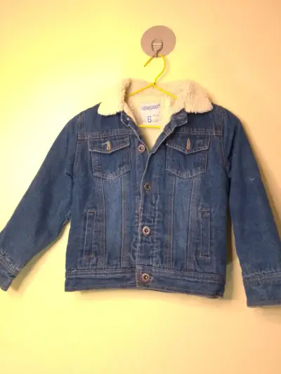 Chaqueta de mezclilla para niño con forro de lana - miniatura 1