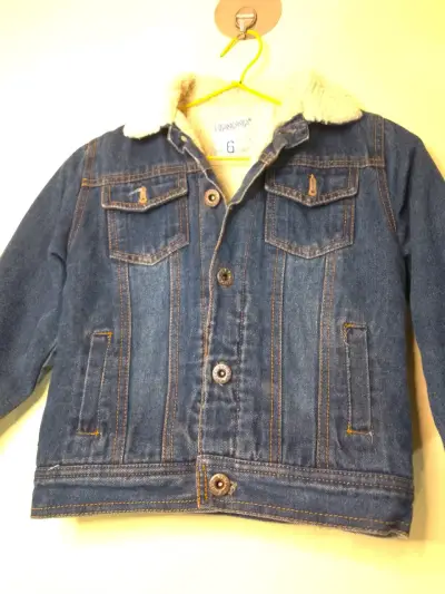 Chaqueta de mezclilla para niño con forro de lana - miniatura 2