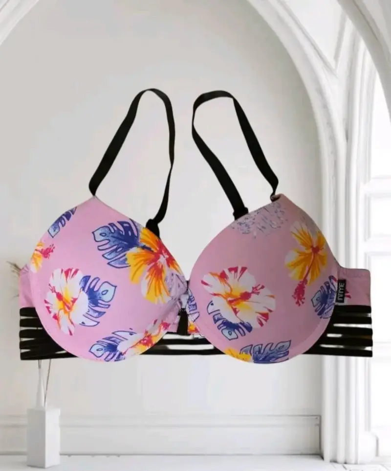 Sostén floral rosa Intime talla 34B - 1