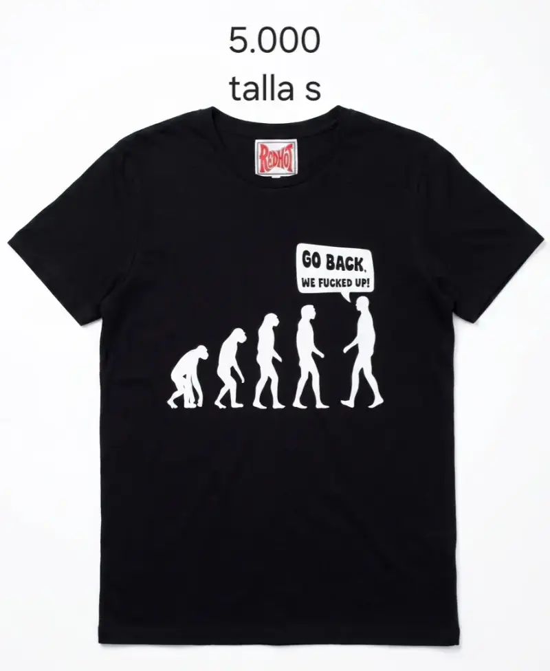 Polera negra con diseño evolutivo talla S