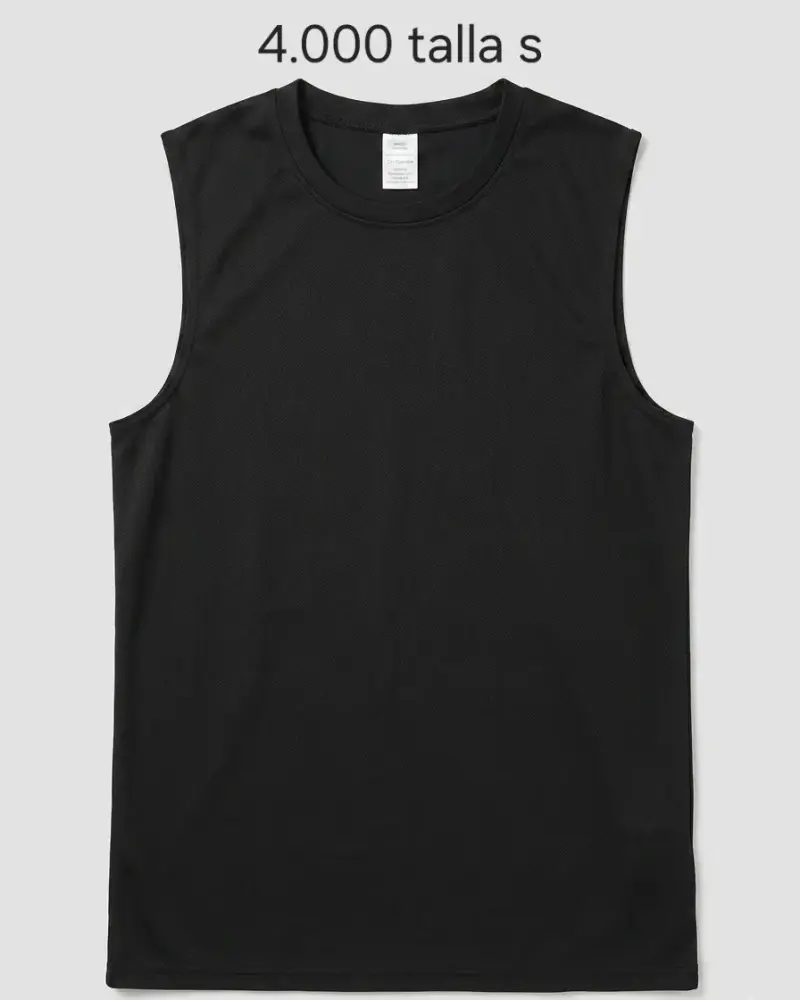 Polera sin mangas negra talla S