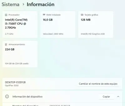 Dell OptiPlex 3050 con Intel i5 y 16GB RAM - miniatura 1