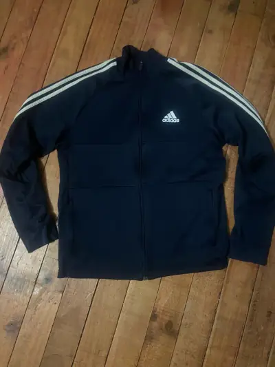 Chaqueta deportiva Adidas negra con franjas - miniatura 1