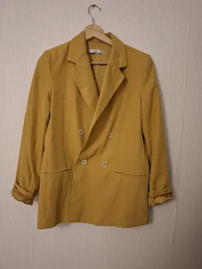Blazer amarillo mostaza MNG para mujer - miniatura 2