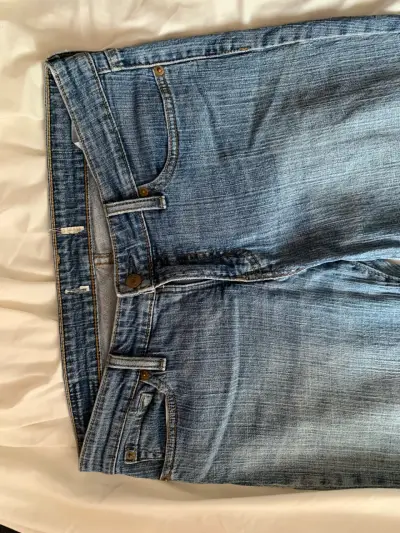 Jeans rectos de mezclilla azul - miniatura 2