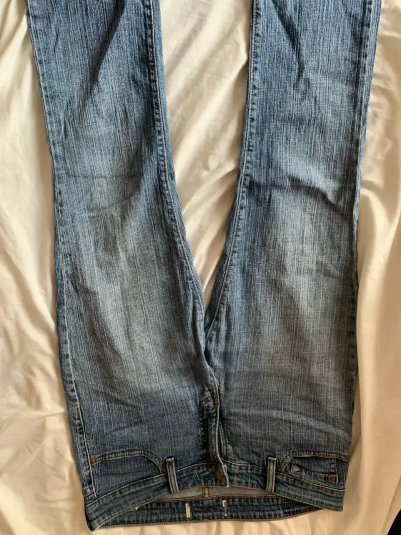 Jeans rectos de mezclilla azul - 3
