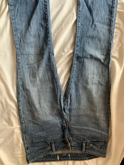 Jeans rectos de mezclilla azul - miniatura 3