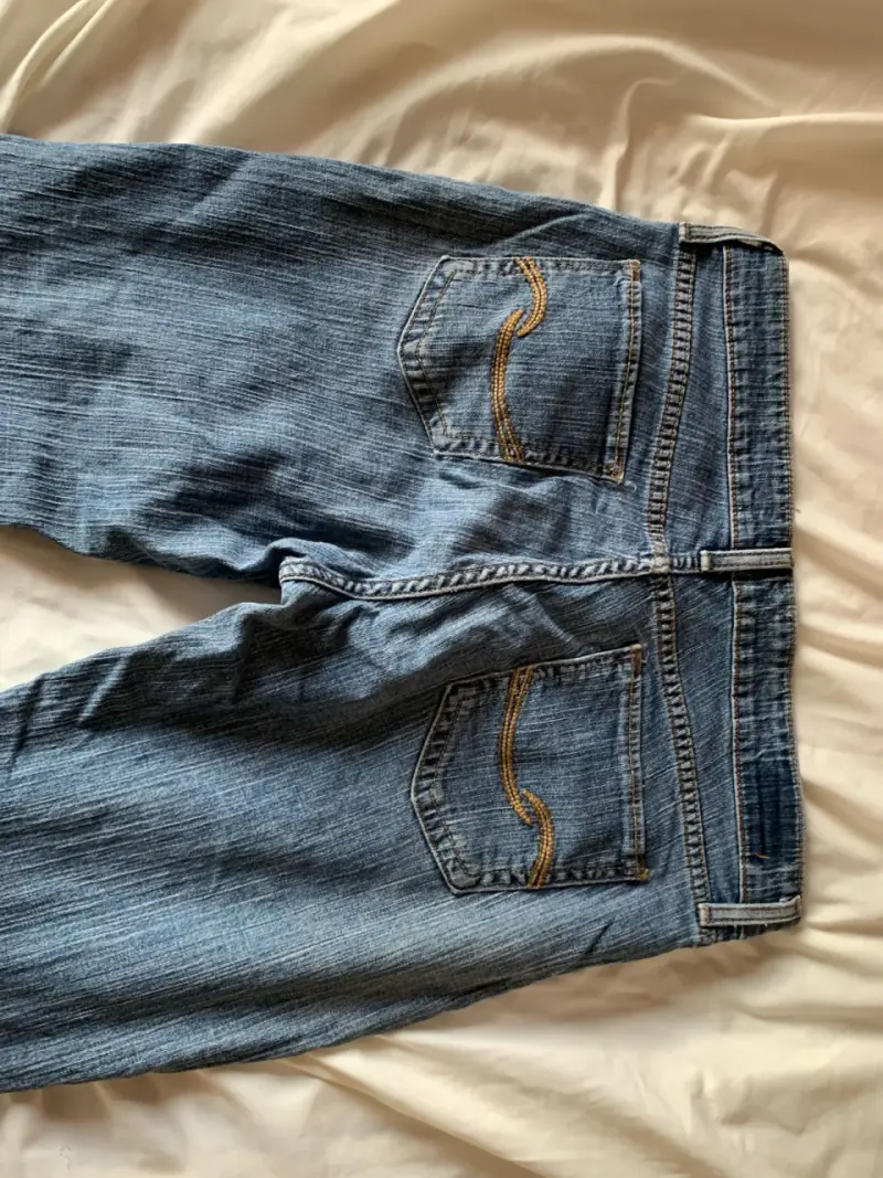 Jeans rectos de mezclilla azul - 4