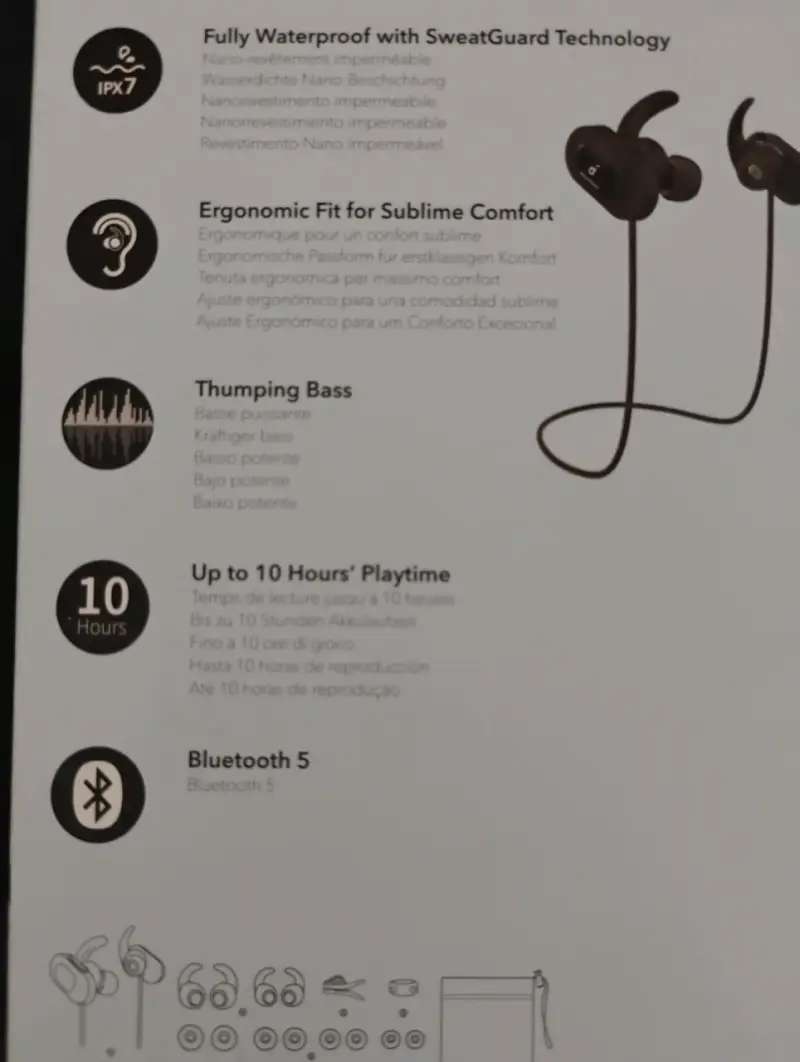 Auriculares Inalámbricos Soundcore Deportivos Negros - 6