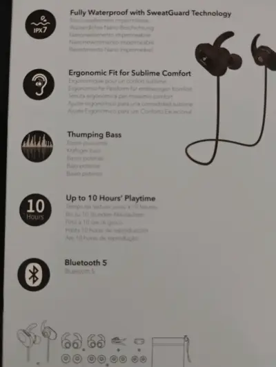 Auriculares Inalámbricos Soundcore Deportivos Negros - miniatura 6
