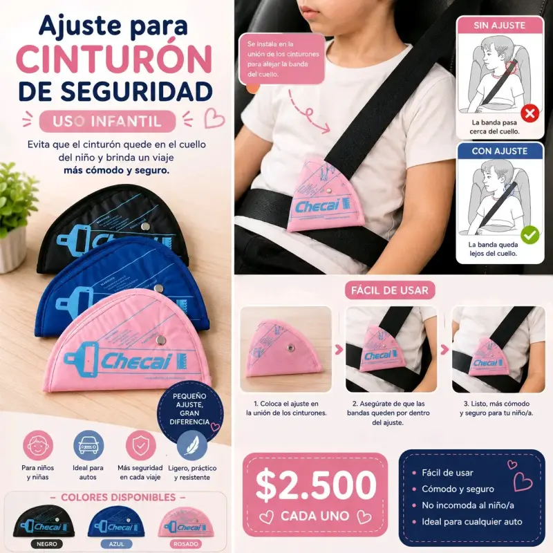 Ajuste infantil para cinturón de seguridad Checal - 1