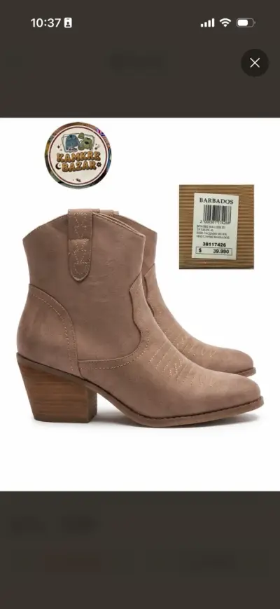 Botines de cuero marrón para mujer - miniatura 1