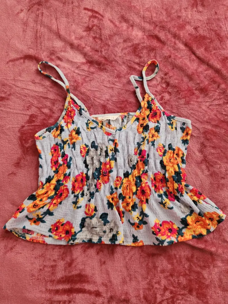 Blusa de tirantes con estampado floral - 1
