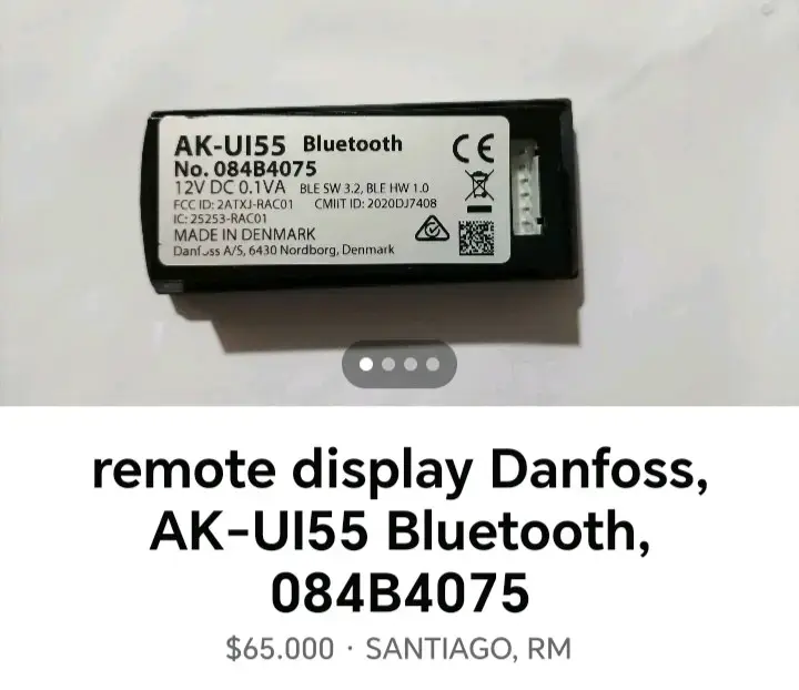 Pantalla remota Danfoss AK-UI55 Bluetooth - 1