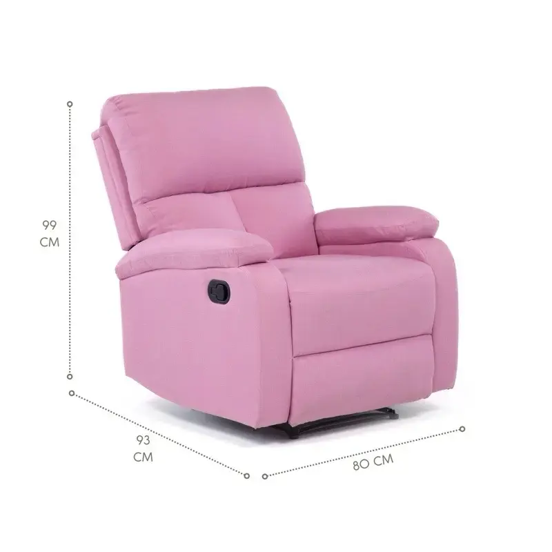 Sillón reclinable rosado cómodo y moderno - 1