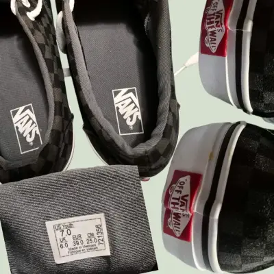 Zapatillas Vans Checkerboard Negro Talla 39 - miniatura 3