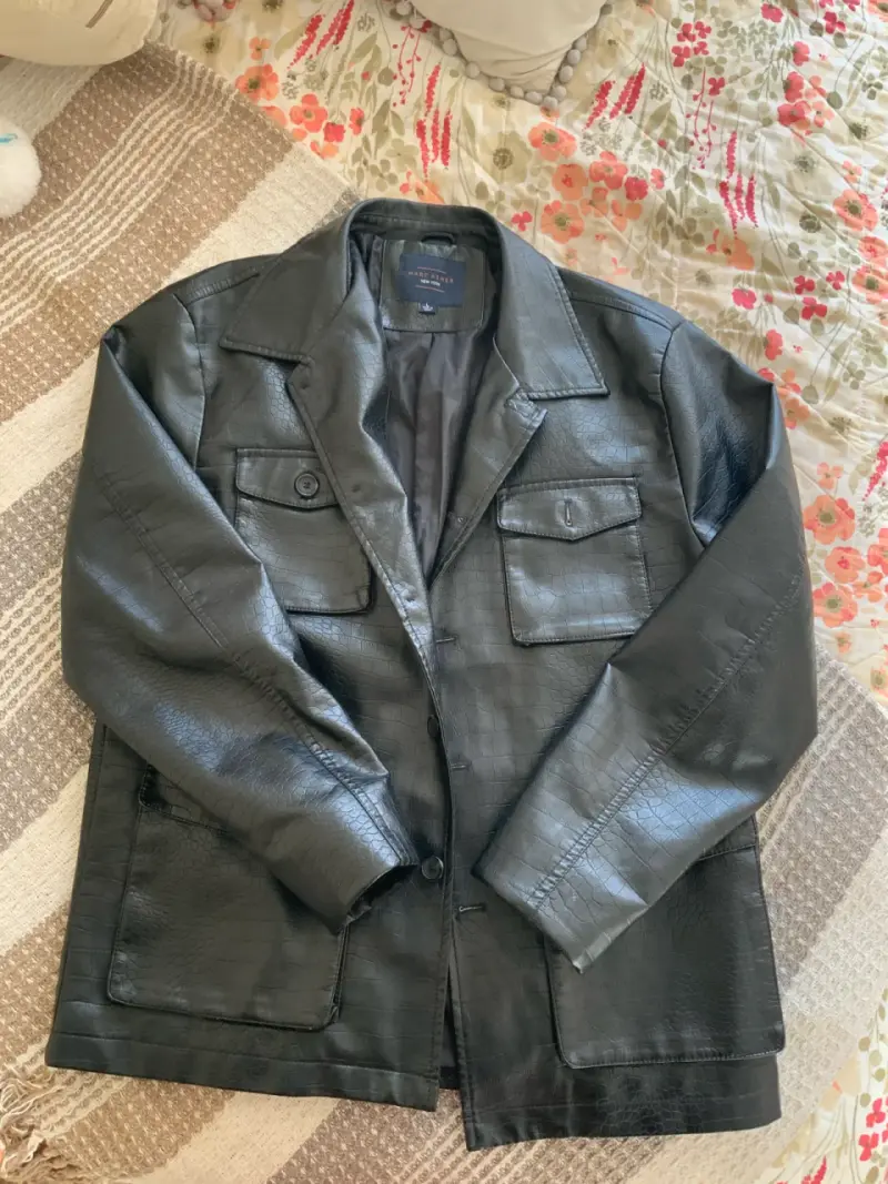 Chaqueta de cuero negra Marc Alain