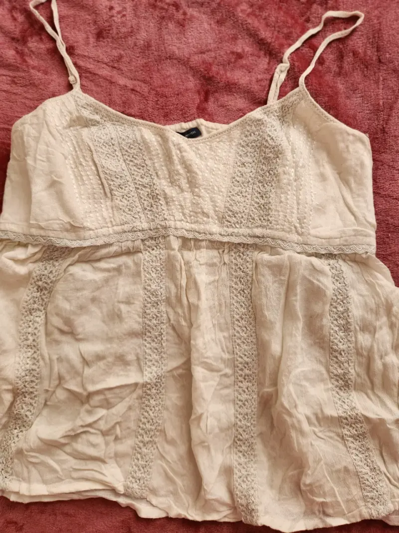 Blusa de tirantes American Eagle blanca con encaje - 2