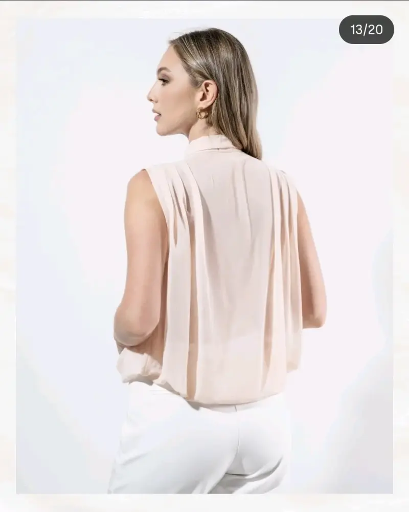 Blusa sin mangas Liu Jo beige elegante - 2