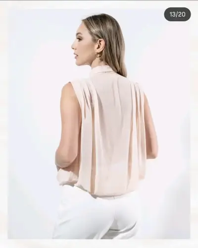 Blusa sin mangas Liu Jo beige elegante - miniatura 2