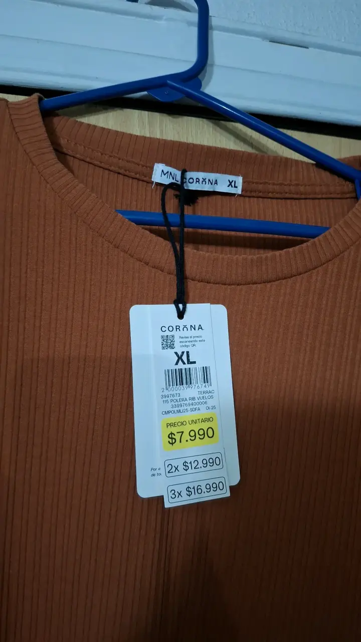 Polera manga corta color terracota Corona XL - 2