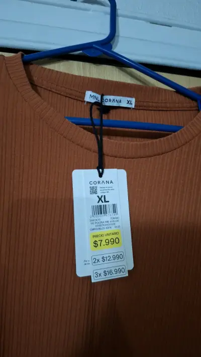 Polera manga corta color terracota Corona XL - miniatura 2