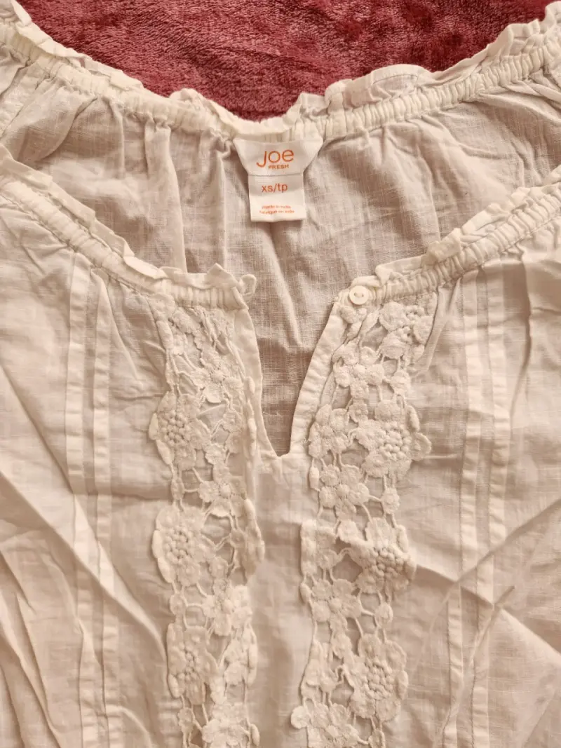 Blusa blanca de encaje para mujer - 3