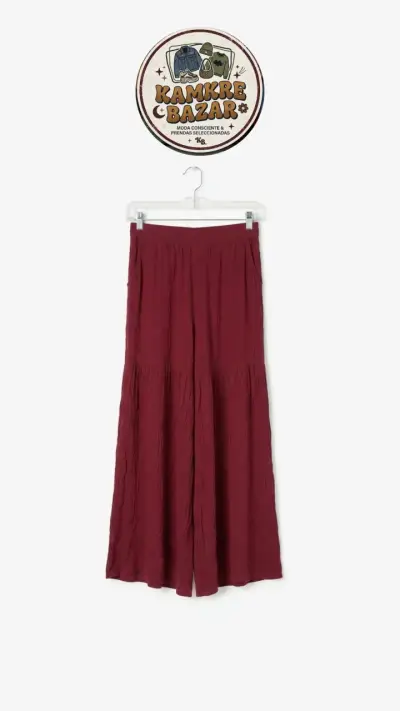 Pantalón estilo pescador color burdeo - miniatura 1