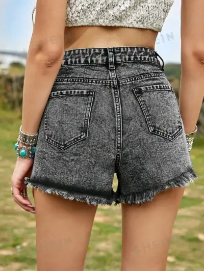 Short denim gris oscuro talla 40 - miniatura 2