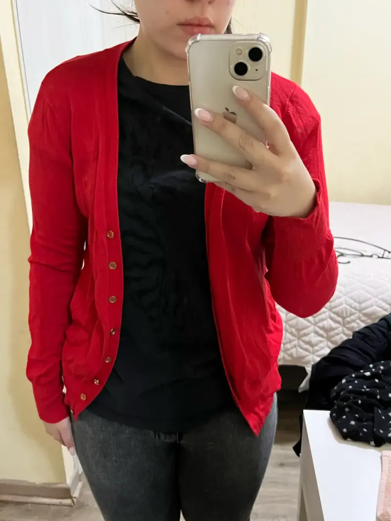 Cárdigan rojo de mujer Marittimo - 2