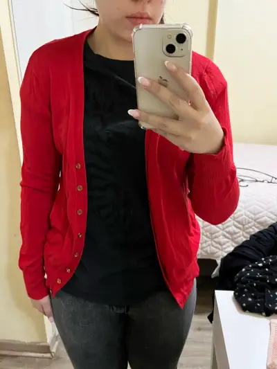 Cárdigan rojo de mujer Marittimo - miniatura 2