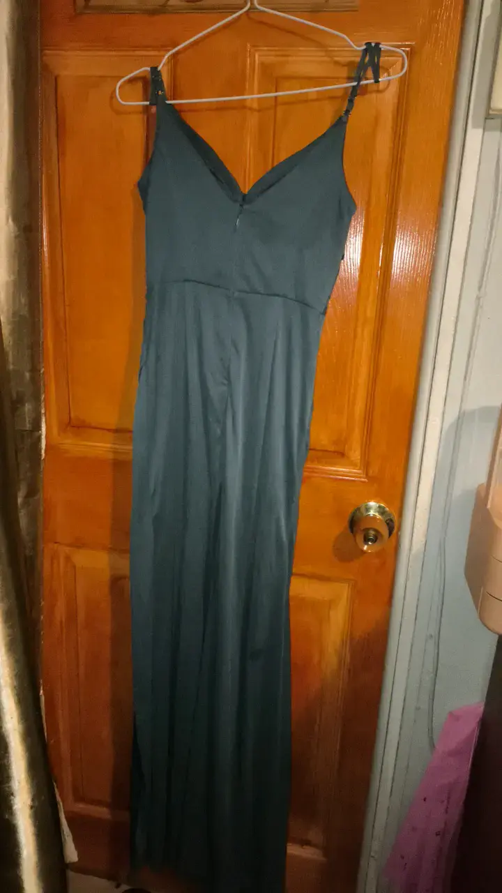 Vestido largo de noche verde elegante - 2