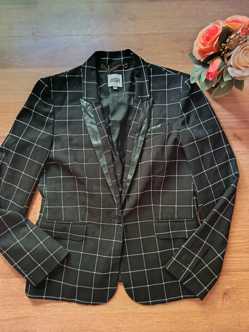 Blazer ASH de mujer negro con diseño a cuadros - 2