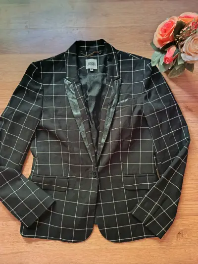Blazer ASH de mujer negro con diseño a cuadros - miniatura 2