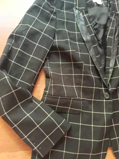 Blazer ASH de mujer negro con diseño a cuadros - miniatura 3