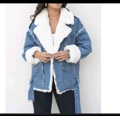Chaqueta de Mezclilla con Felpa para Mujer - miniatura 2