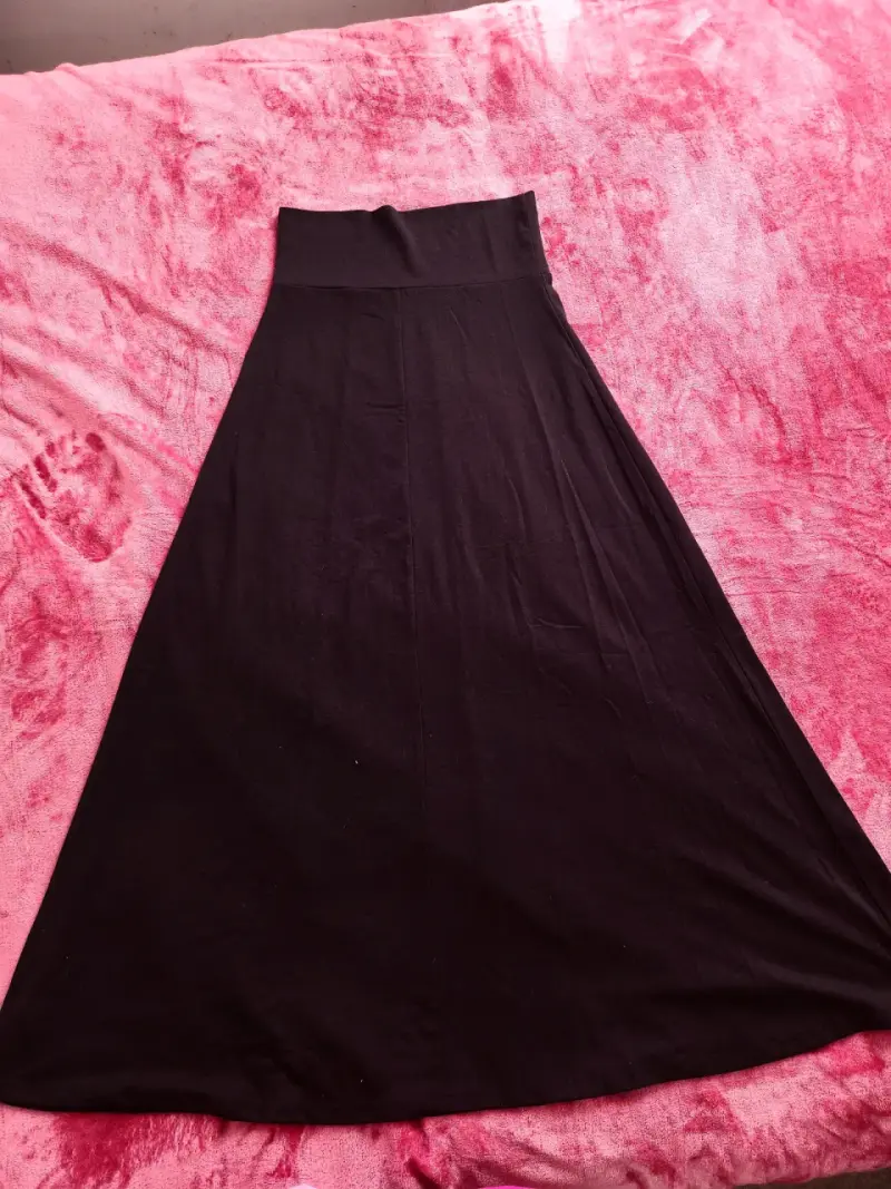 Falda larga negra elegante para mujer - 2