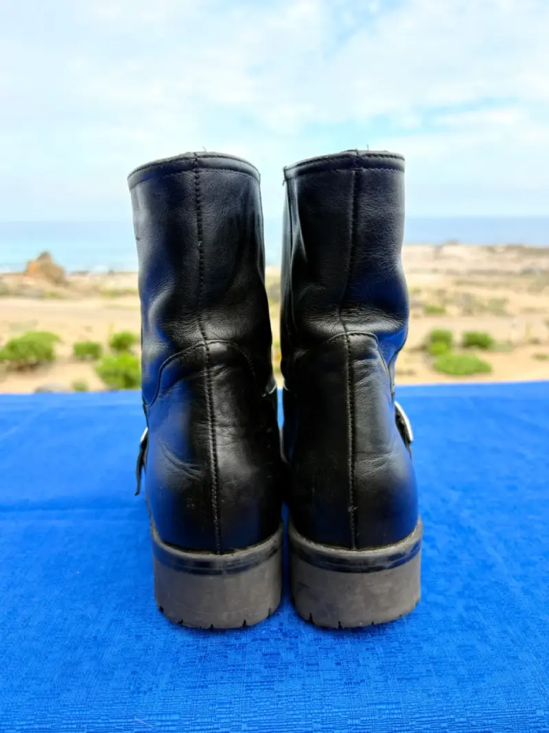 Botas de cuero negro con hebilla para hombre - 2