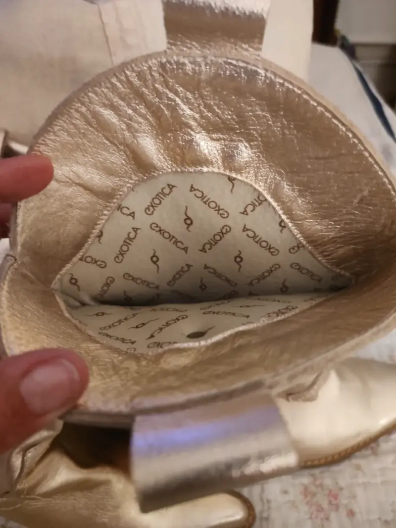 Botas doradas de cuero Exótica con tacón alto - 2