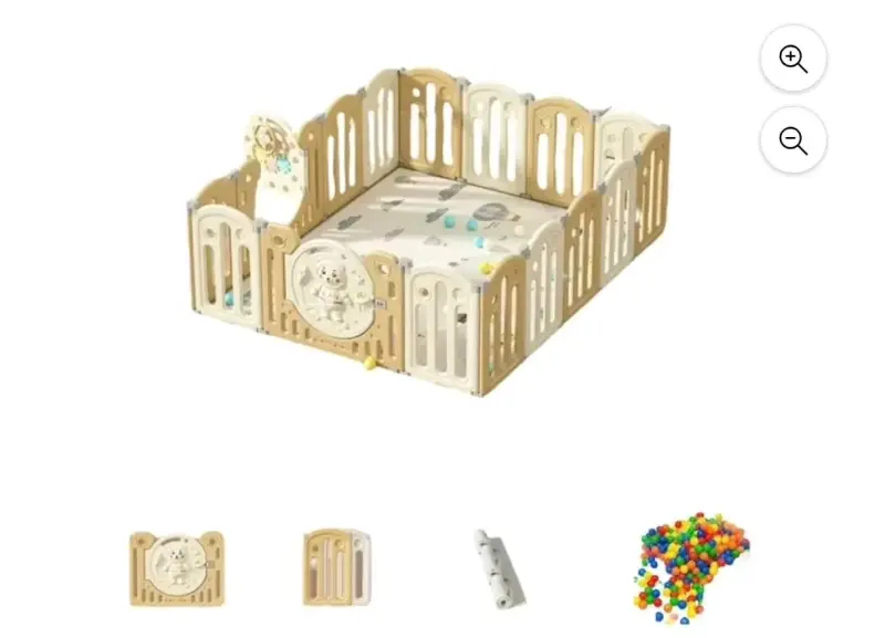 Corral de juegos para bebé con diseño de oso - 2