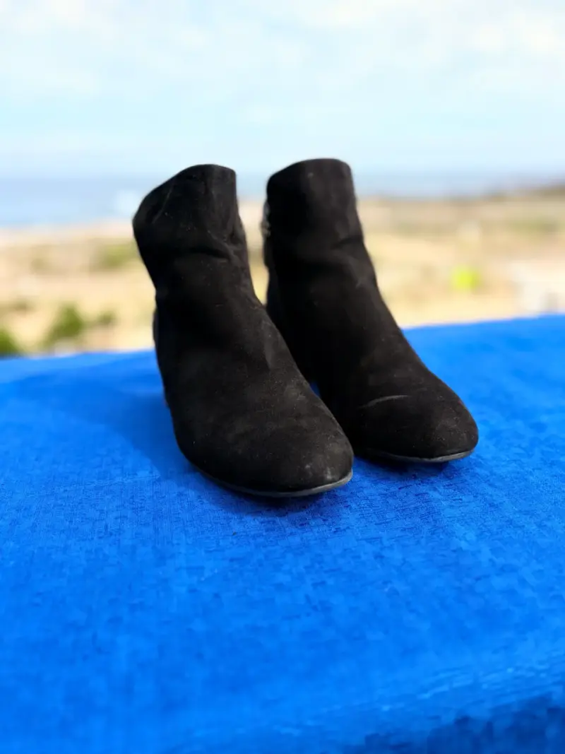 Botines de gamuza negros para mujer - 1