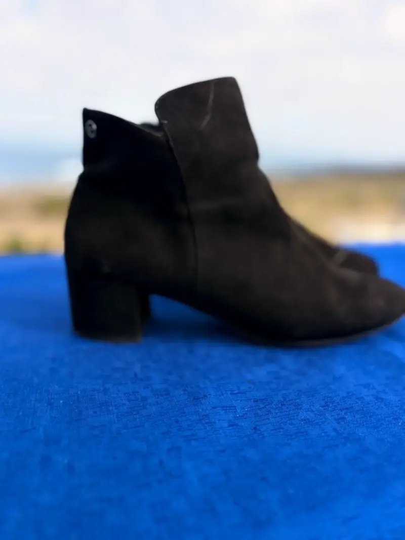 Botines de gamuza negros para mujer - 2