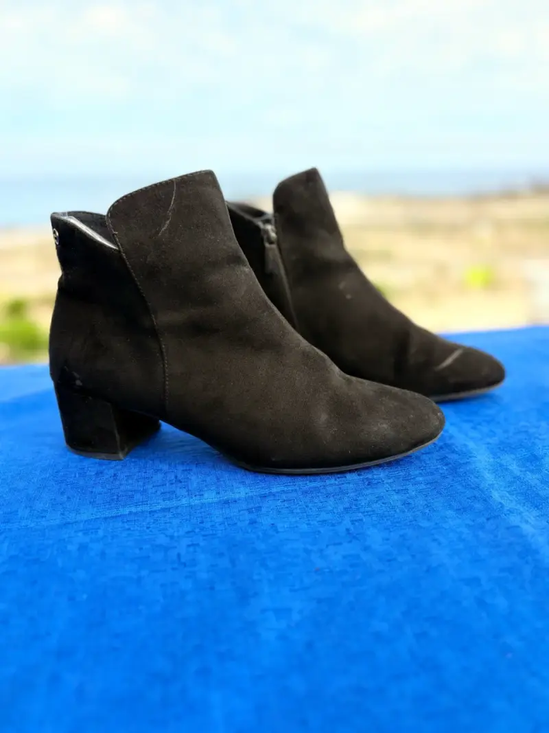 Botines de gamuza negros para mujer - 3