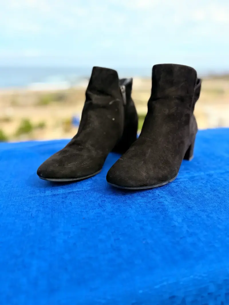 Botines de gamuza negros para mujer - 4