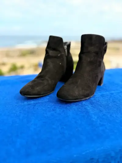 Botines de gamuza negros para mujer - miniatura 4