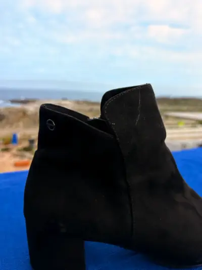 Botines de gamuza negros para mujer - miniatura 5