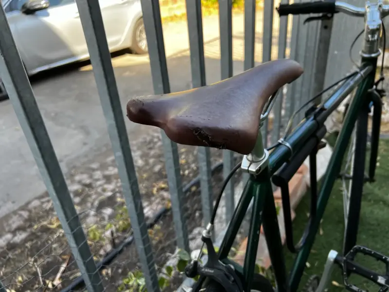 Bicicleta Hernández verde con asiento marrón - 5